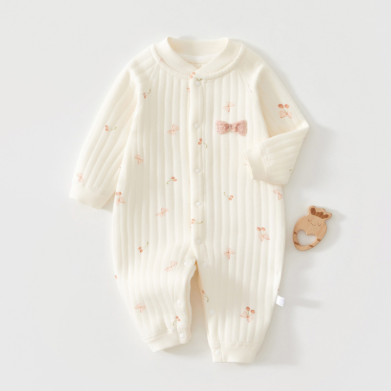 婴幼儿衣服春秋冬款三层保暖夹棉外出家居服宝宝内搭爬服安阳童装|undefined
