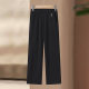 New Narrow Wide-leg Pants Women's Summer Thin Imitation Ice Silk Straight Pants for Middle-aged and Elderly Mothers Middle-aged Women's Casual Pants