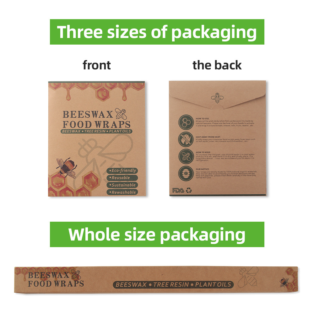 Fábrica de fuente de cera de abeja paño lavado con agua reutilizable bolsa de cera de abeja de grado alimenticio bolsa de pan bolsa de algodón