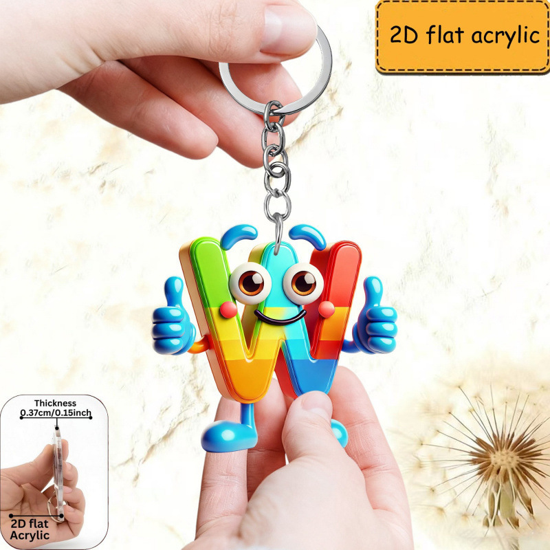 Cross-Border 2D Big-Eyed Anime Keychain Car Key Accessory with 26-Letter Engraving Cute Bag Decoration Pendant Cross-Border 2D Big-Eyed Anime Keychain Car Key Accessory with 26-Letter Engraving Cute Bag Decoration Pendant