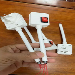 Screw hose fan accessories silicone universal lamp holder base semi-finished product with wire plug with switch fan night