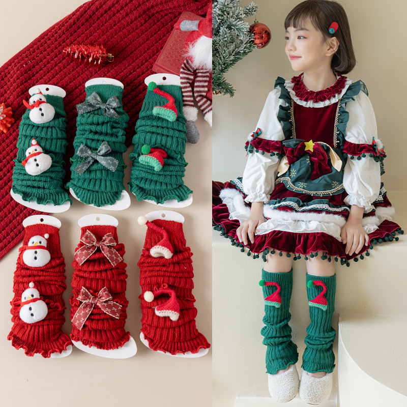 Children's Socks Christmas Socks Autumn and Winter Wool Knitted Socks Girls Christmas Socks Baby Stockings Wholesale Cross-Border