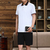 男爸爸装夏季中老年短袖短裤运动休闲套装健身跑步服男士两件套|ms