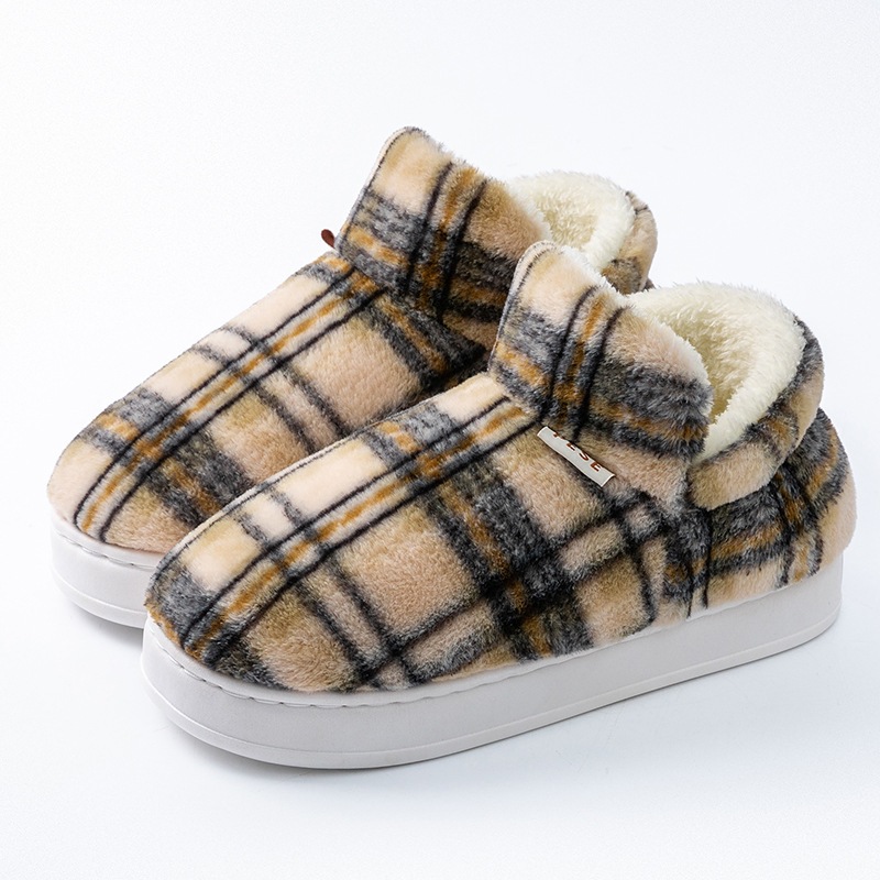 Bolsillo de colores zapatillas de algodón de invierno de otoño para mujeres zapatillas de algodón de peluche caseras cómodas zapatillas de calentamiento de pareja botas de nieve
