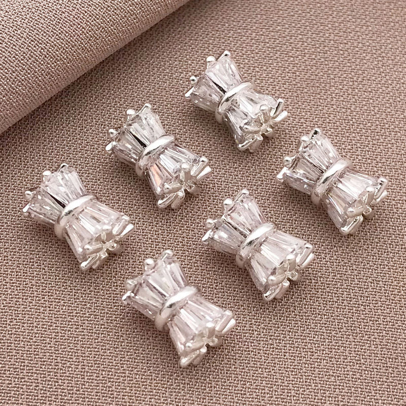 铜渡厚银保色镶钻隔珠串珠散珠桶珠水晶珍珠手串手链diy饰品配件|undefined