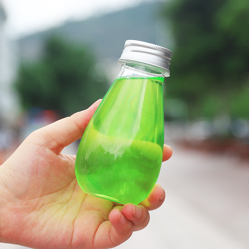 水滴瓶小容量pet塑料果汁瓶奶茶饮料外卖瓶一次性便携式杯子