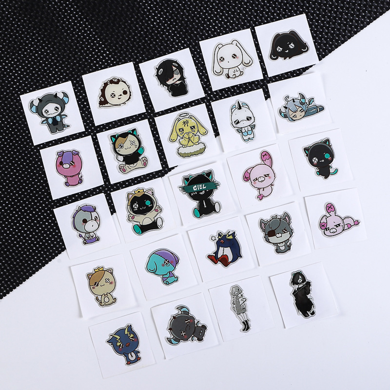 Transparent Crystal Drip Plastic Cute Anime Cartoon Stereo Character Self-Adhesive Label Trademark Logo Drip Sticker