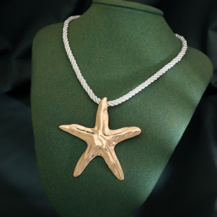 European and American Cross-border Beach Vacation Metal Cold Wind Exaggerated Starfish Pendant Light Luxury High-end All-match Necklace Women's