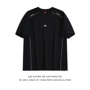 Short-Sleeved T-Shirt Men's Trendy Summer Loose Three-Quarter Sleeve 2024 New Internet Celebrity Trendy Ins Simple Printed Top