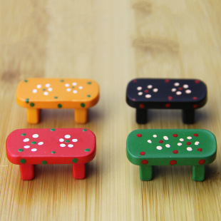 Micro-landscape ecological fleshy cute cartoon flower park ZAKKA resin wooden stool Handicraft ornaments