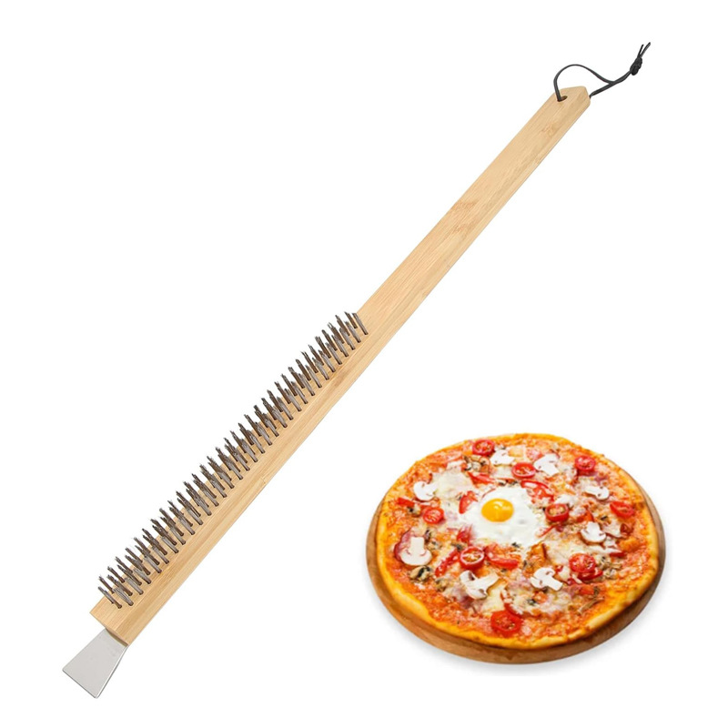 亞馬遜跨境熱銷加長竹柄pizza刷披薩清潔刷批發