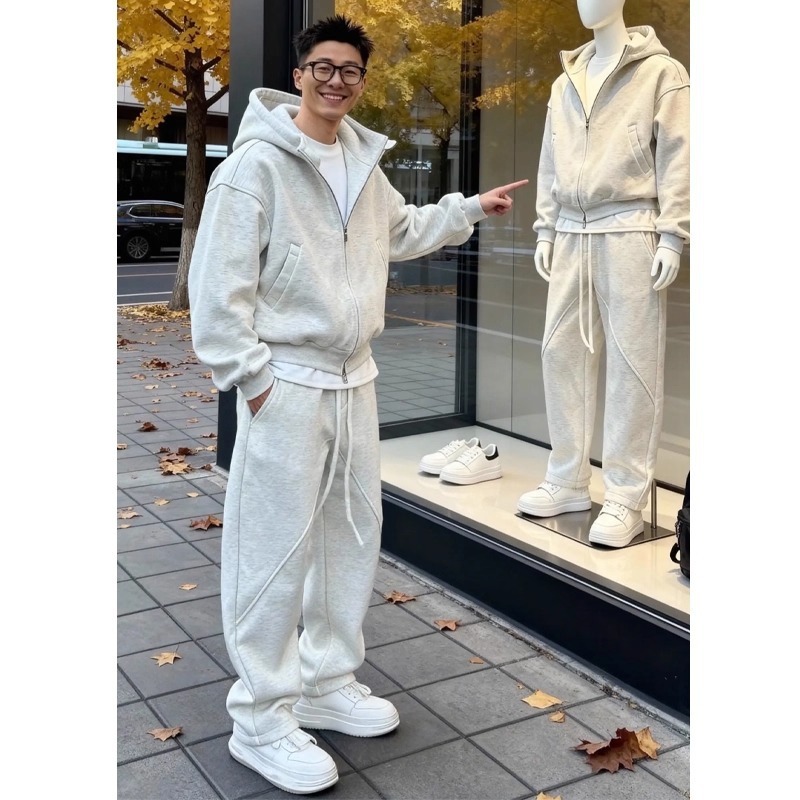 Gray [two-piece set] spring and autumn