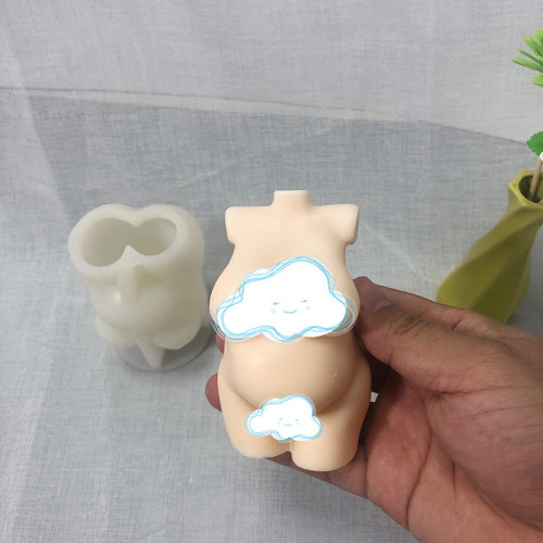 New Human Fat Woman Scented Candle Silicone Mold DIY Aroma Gypsum Ornament Mousse Cake Mold Batch