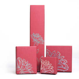 首饰珠宝包装盒饰品盒银饰包装盒烫金牛皮纸纸盒项链盒手镯盒莲花