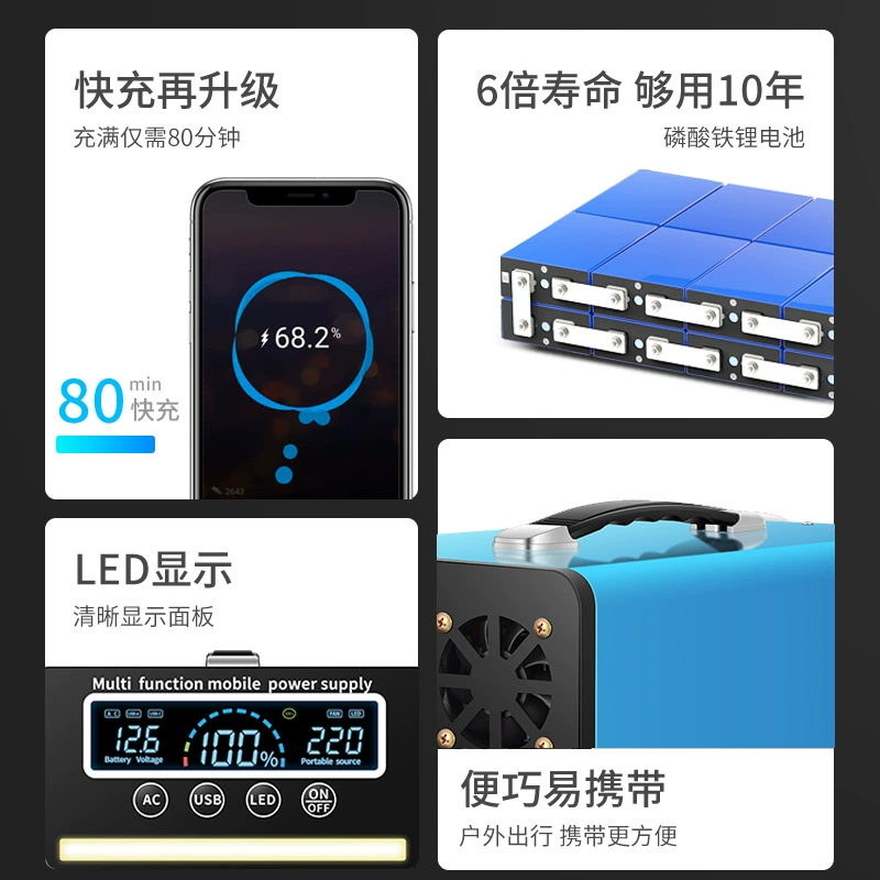 粤臣 Travel capacious handheld power supply for camping, 220v