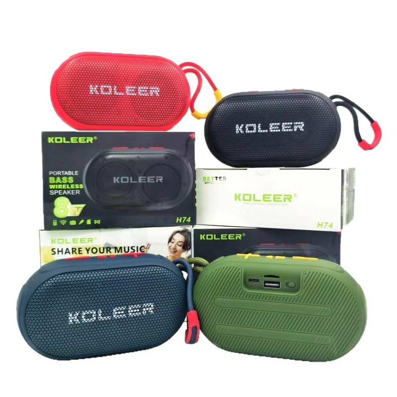 H74 屋外ワイヤレス Bluetooth スピーカー Koleer 新しい低音ポータブルミニオーディオカードサブウーファー|undefined