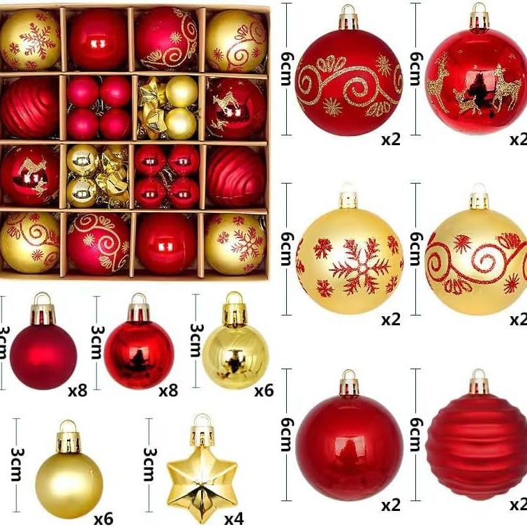 Bolas de Navidad 6CM44 combinación de caja de regalo de árbol de Navidad atmósfera del centro comercial colgante de Navidad