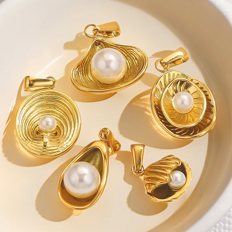 Acero inoxidable instills irregular soporte de perla imitación colgante DIY collar de acero de titanio pulsera joyas accesorios al por mayor