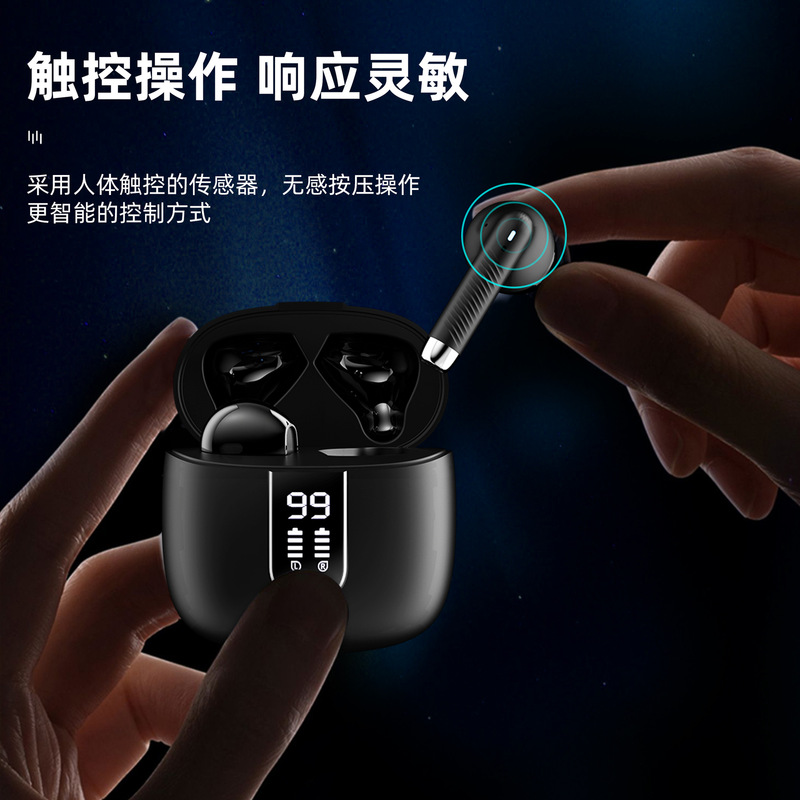クロスボーダー高精細デジタルディスプレイ真のワイヤレス Bluetooth ヘッドセット Bluetooth 5.3 インイヤー tws ヘッドセット通話ノイズリダクションステレオ|undefined