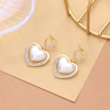 Silver needle, brand cute earrings heart shaped from pearl, silver 925 sample, internet celebrity