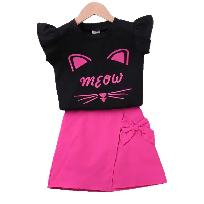 Summer clothing, short sleeve T-shirt, mini-skirt, children's cute set sleevless, with short sleeve 5