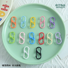 彩色合金双开口S形门扣弹簧扣diy饰品配件钥匙扣挂饰材料现货批发