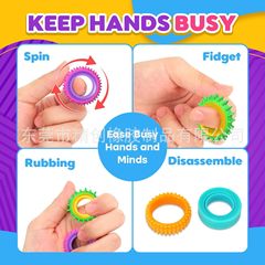 跨境新品 Fidget Toys儿童硅胶感官环硅胶解压玩具感官旋转戒指