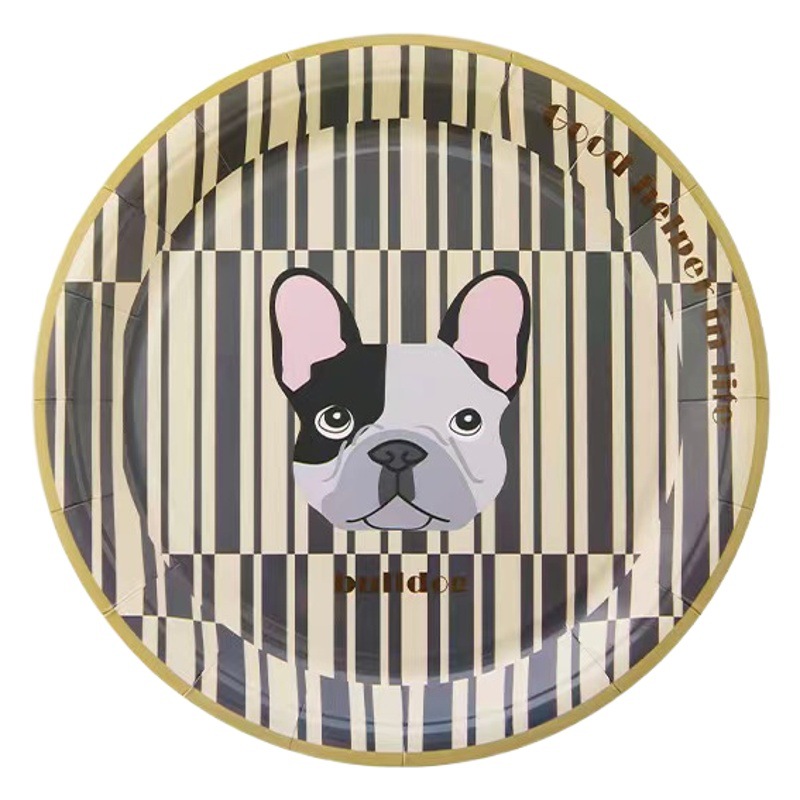 New cross-border disposable paper plate household birthday party dinner commercial hotel dinner plate cake dessert dinner plate