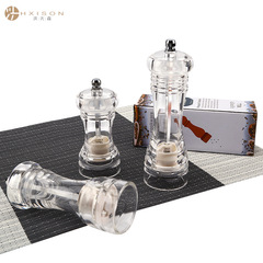 Acrylic pepper grinder, dual-purpose transparent pepper grinder, seasoning bottle, kitchen sea salt and pepper grinder for grinding spices