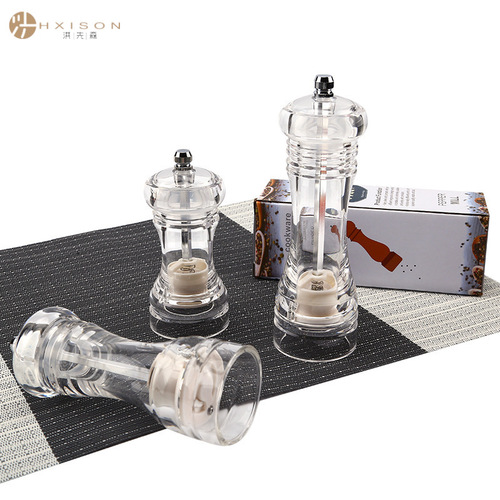 Acrylic pepper grinder, dual-purpose transparent pepper grinder, seasoning bottle, kitchen sea salt and pepper grinder for grinding spices