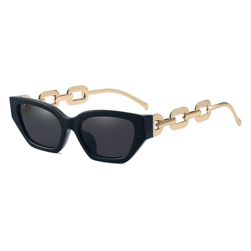 95307 europeo y americano transfronterizo nueva moda pequeño marco gafas de sol personalizada cadena de metal pierna moda sol-prueba gafas de sol