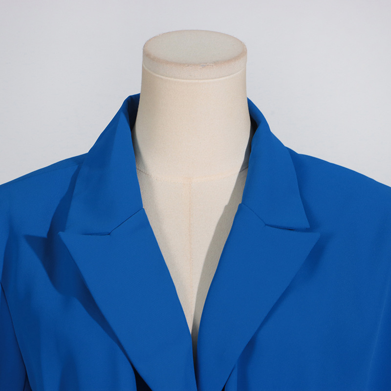 Îmbrăcăminte pentru femei, sacou elegant și la modă pentru femei, toamna 2024, design albastru nou, costum formal slim fit, de înaltă calitate, model mic_voghion.com