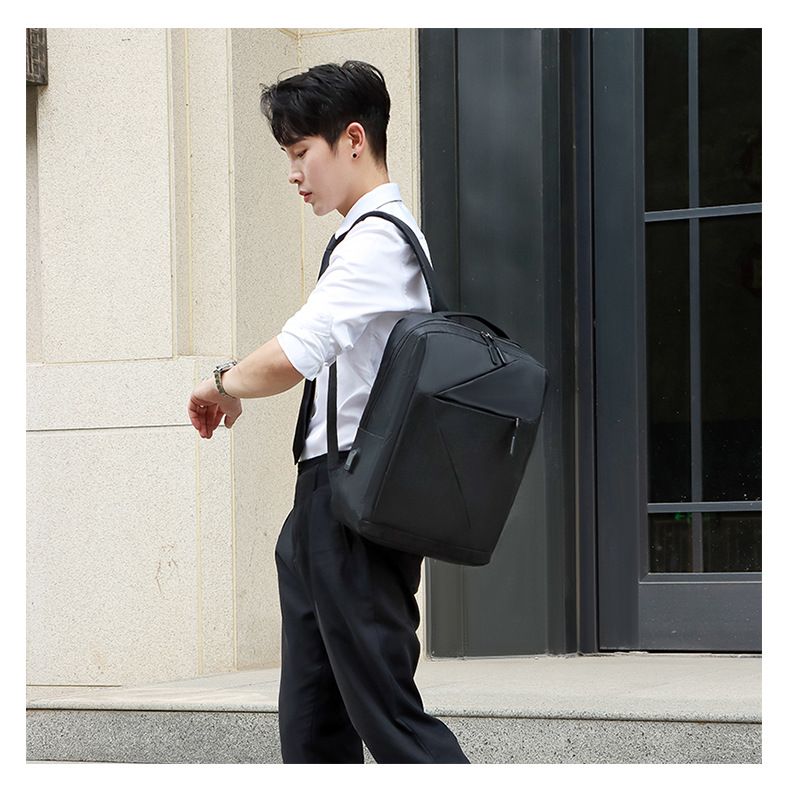 New Oxford fabric solid color backpack, a fashionable and simple large-capacity backpack for business commuting and college students' computer schoolbag undefined