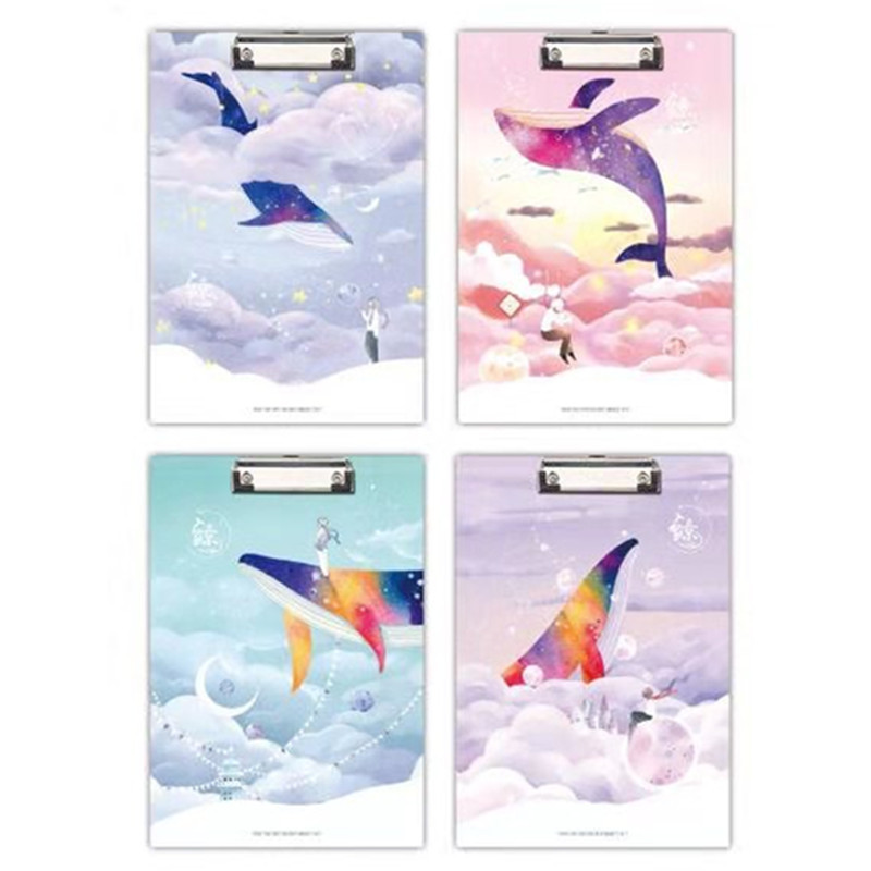 Promoción A4 tablero de la carpeta del clip Carpeta de madera contrachapada estudiante escritura pad tablero estante vertical Oficina de conferencias clip