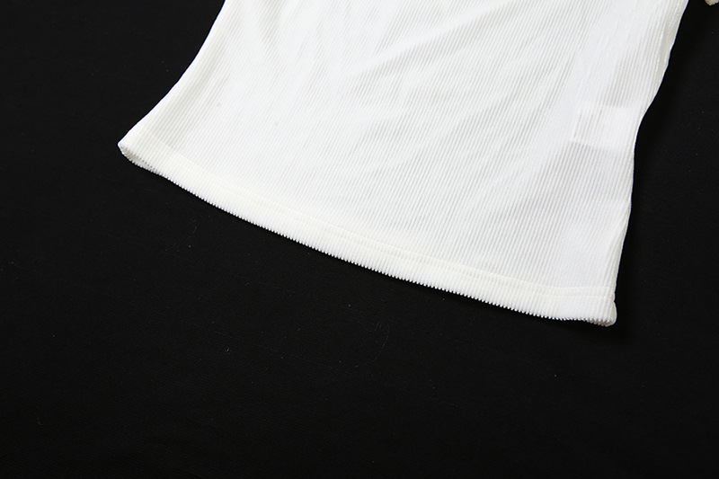 Dames set met getailleerde top met korte mouwen en hoge taille_voghion.com