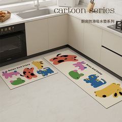 廚房專用地墊硅藻泥l形吸水免清洗防髒防滑地毯防水防油門口墊子