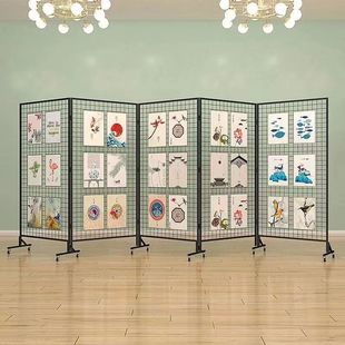 Studio Rack Floor-Standing Painting Exhibition Rack Easel Folding Rack Kindergarten Work Display Outdoor Mobile Work Exhibition