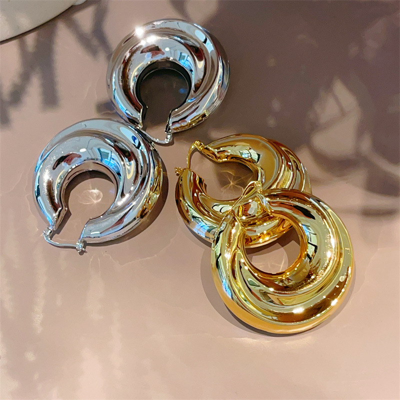 25g Weight 1 Pair Retro Roman Style Geometric Copper Earrings