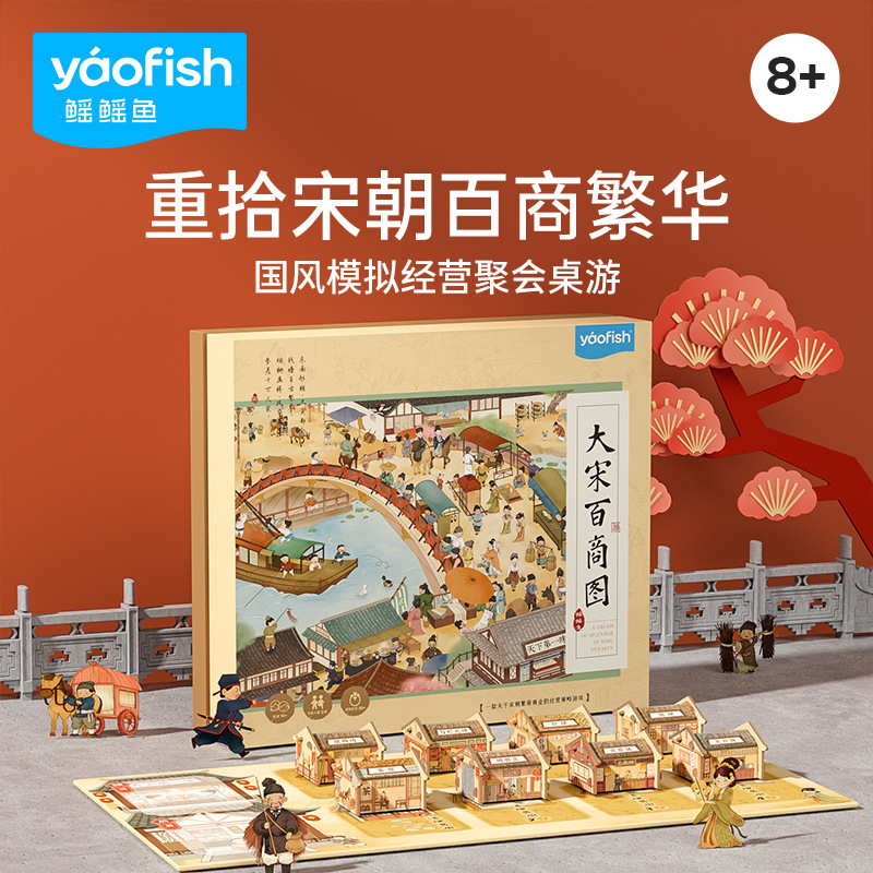 Yaofish Song Dynasty Hundred Business Chart Children's Educational Board Game Song Dynasty Simulation Business Party Parent-Child Gift Toy 8