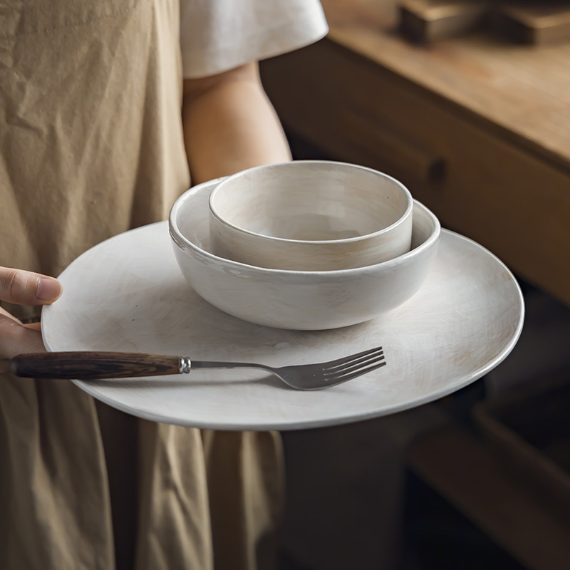 [Graffiti serie de cubiertos] plato de cerámica creativo plato de arroz casero plato de ensalada de desayuno plato de pasta de comida occidental