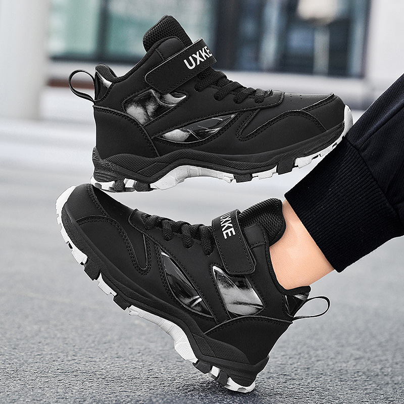 Zapatos deportivos para niños primavera nuevo cuero desgaste para niños zapatos de correr de alto nivel para niños grandes zapatos casuales antideslizantes de amortiguación