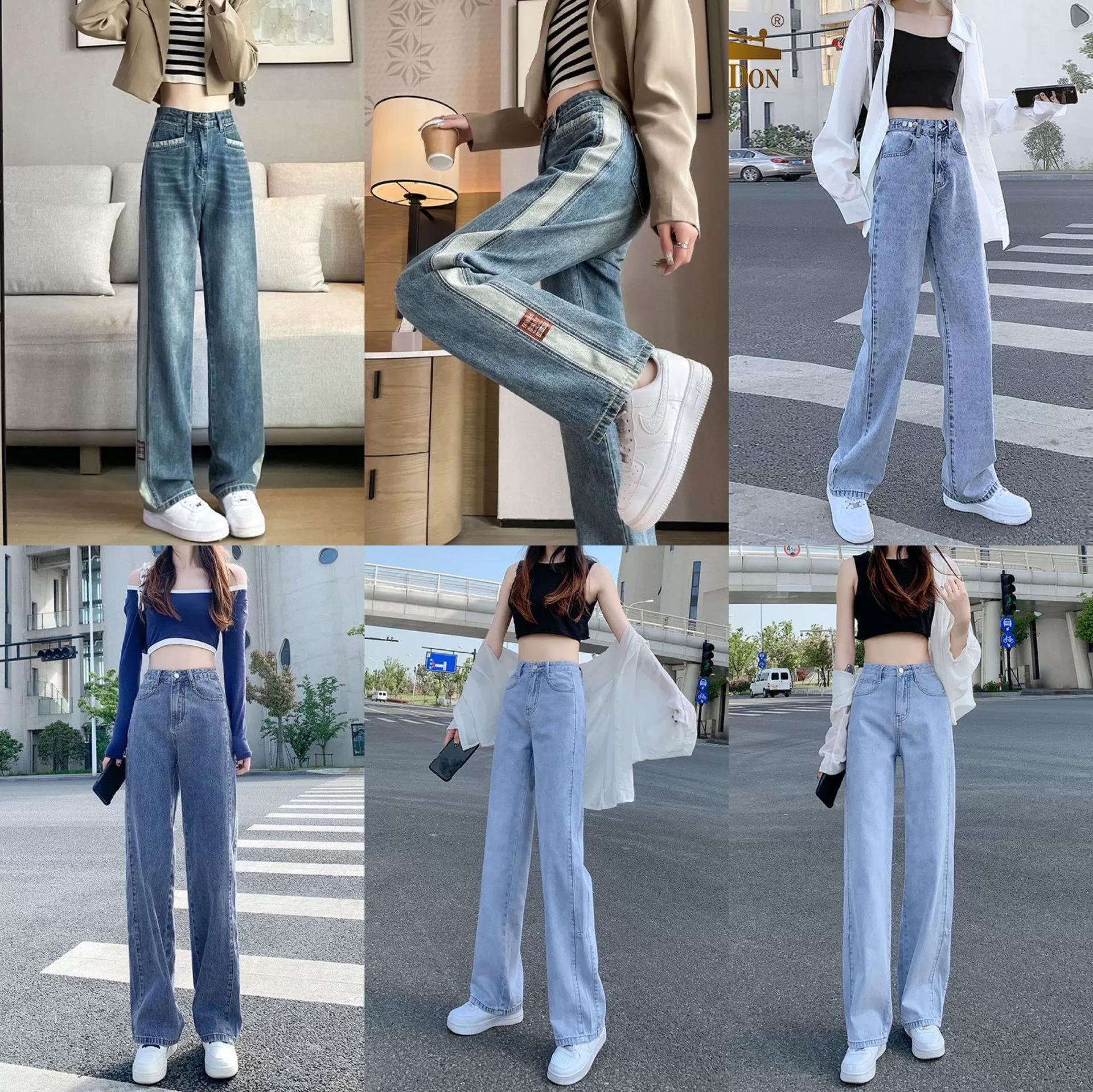 2023 весна-лето новые джинсовые брюки женские узкие прямые брюки с высокой талией джинсовые повседневные брюки оптом