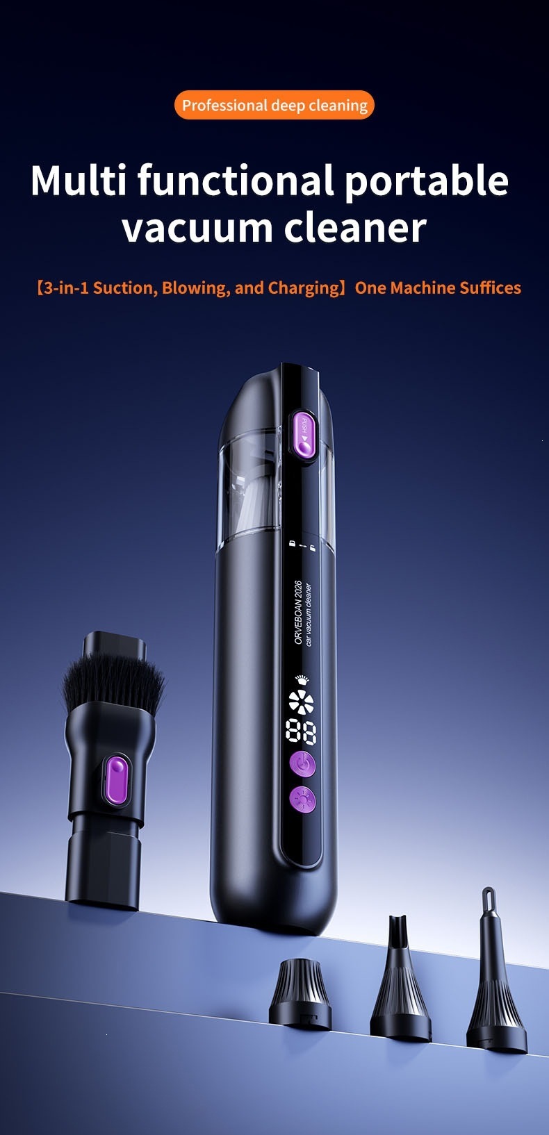 New Car Vacuum Cleaner, Multifunctional, Powerful, Wireless, Super Suction, Handheld, Small, Household, High Power