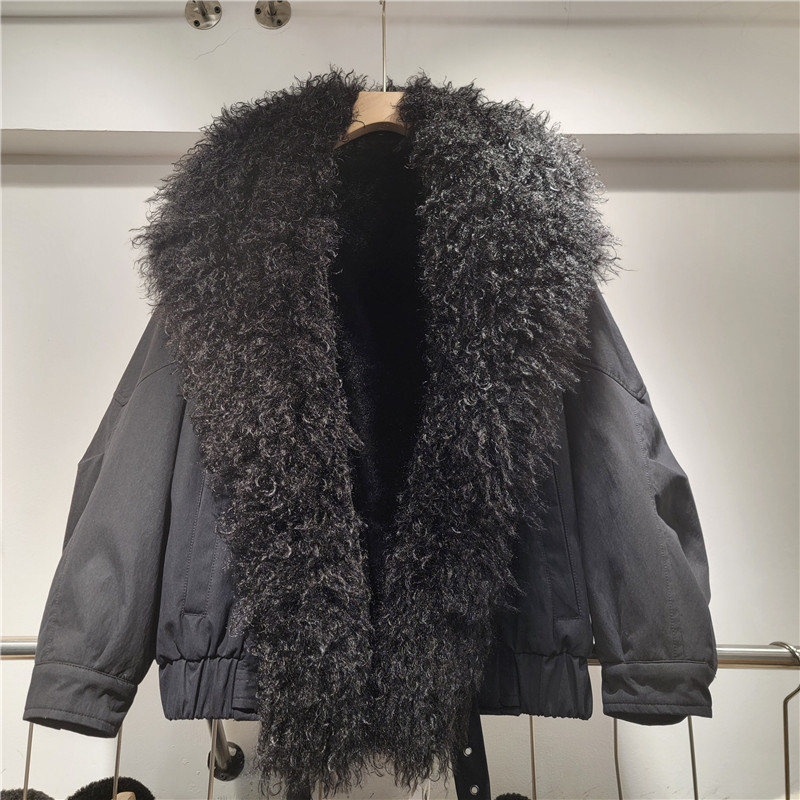 2025 otoño y invierno nuevo estilo elegante temperamento de moda casual simple con solapa grande perezosa versátil abrigo de piel imitada