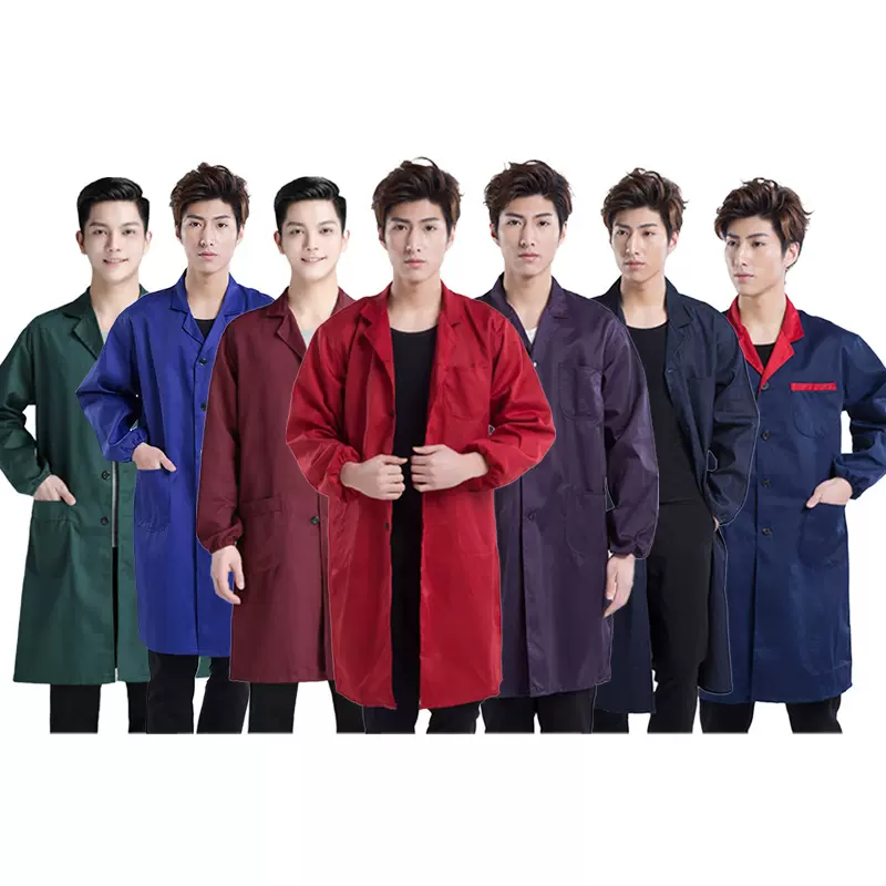 加厚斜纹大褂多色工作服劳保服涤棉纯涤工装呢耐磨加大版高性价比