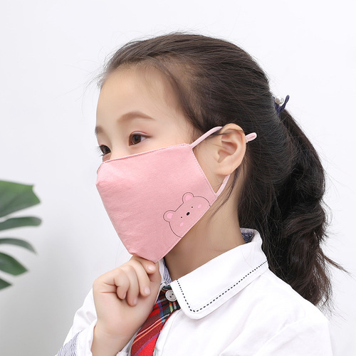 Children's Optional Color Autumn/Winter Thick Cartoon Print for Boys and Girls, Animal Print Breathable Dustproof Cotton