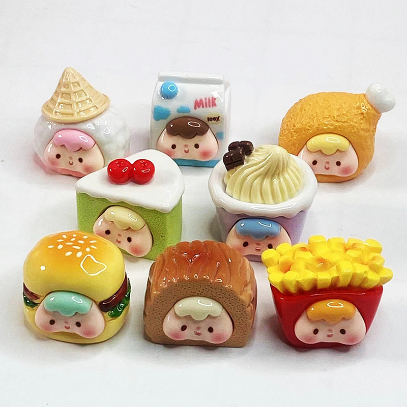 トレンディなクリエイティブ漫画コンビニエンスストア食品おもちゃ子供 diy かわいいキーホルダーペンダント車の樹脂装飾品|undefined