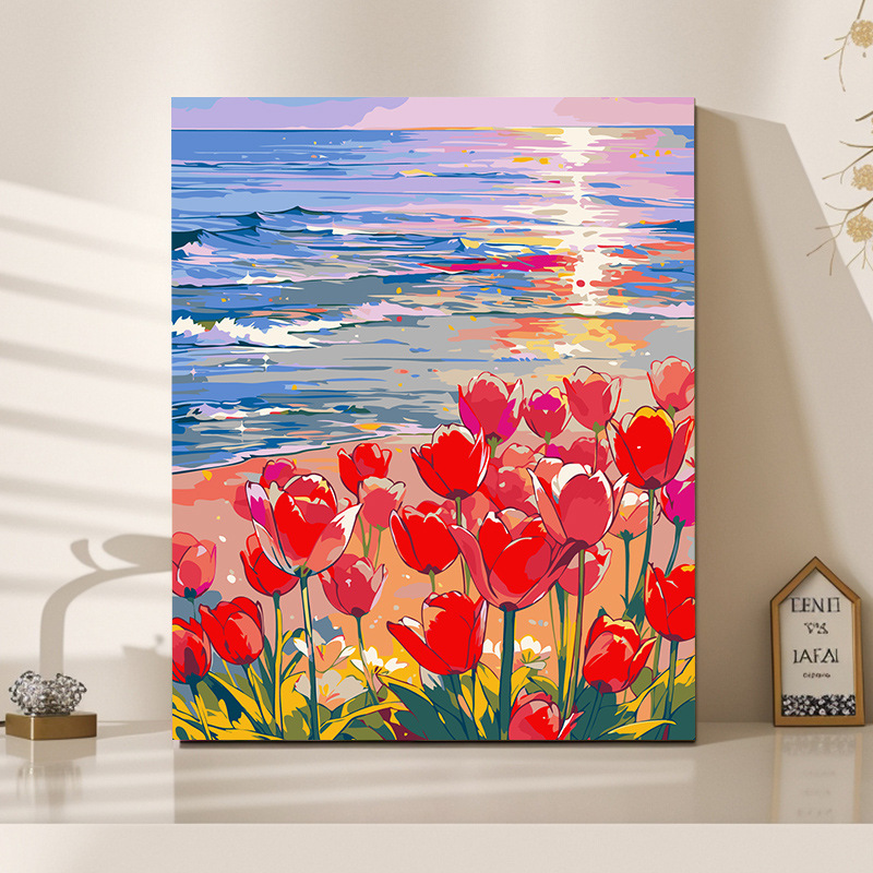 40 × 50 pintura al óleo digital color paisaje pintura pintada a mano relleno de color para niños curado fábrica de pintura decorativa al por mayor