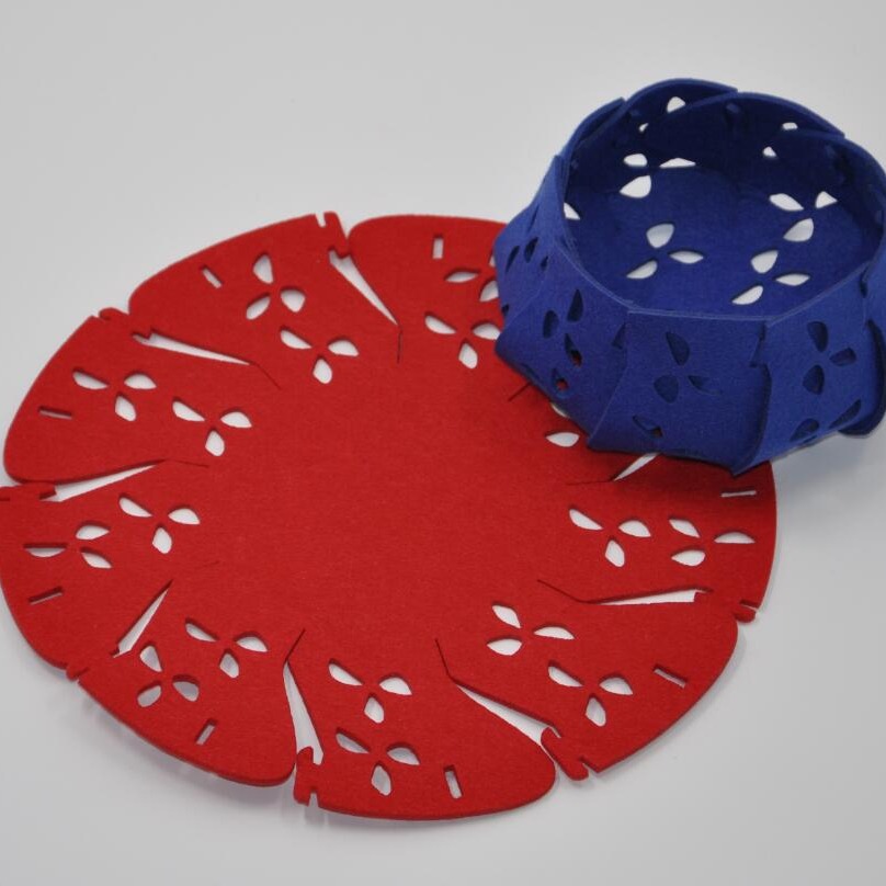 厂家毛毡收纳框桌面布艺收纳盒零食玩具化妆品杂物筐储物篮整理筐