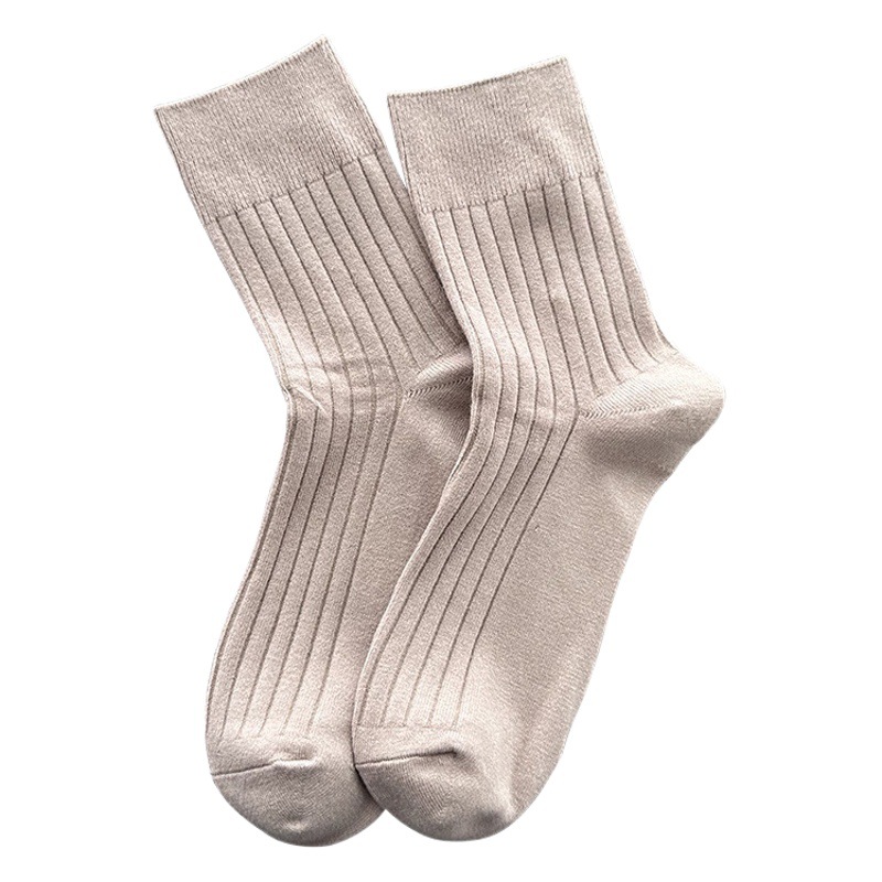 Calcetines de lana de otoño e invierno calcetines de media pantorrilla de doble aguja para hombres calcetines de Cachemira largos cálidos de color sólido calcetines de hombre Zhuji al por mayor